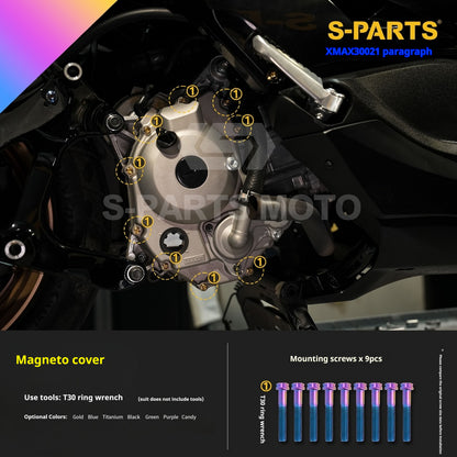 SPARTS Titanium Bolt Kit for 2021 Yamaha XMAX 300 Motorcycle Upgrade