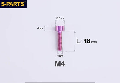 SPARTS Titanium Socket Head Bolts M4x6–25mm for Motorcycles