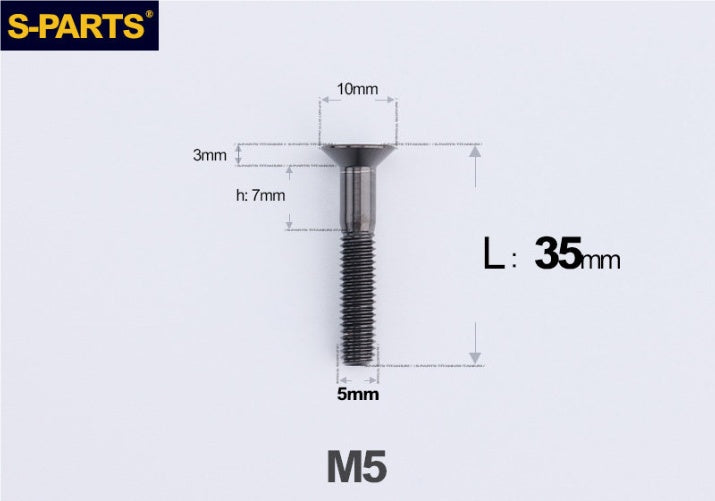 SPARTS M5×8-50mm Countersunk Titanium Alloy Bolt