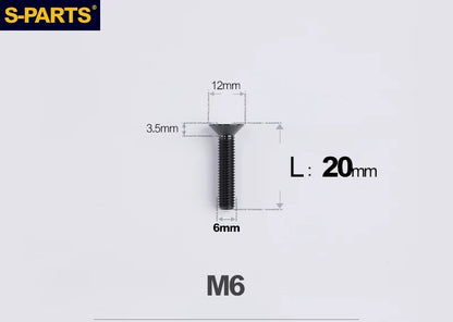 SPARTS M6×10–65mm Titanium Torx Countersunk Bolts for Motorcycle Frames
