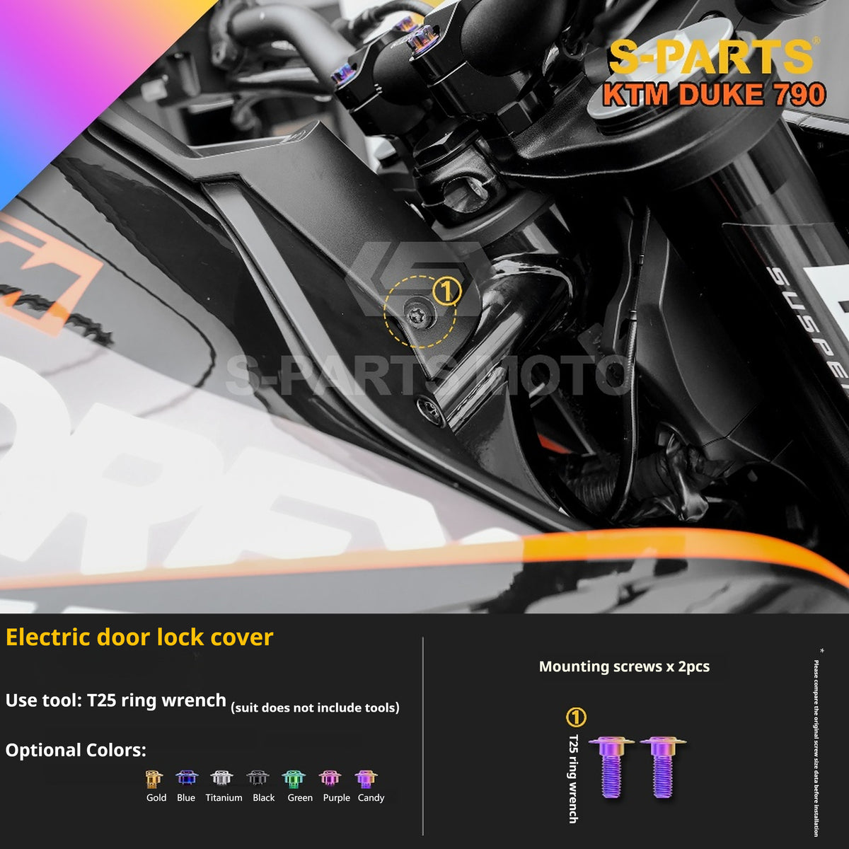 SPARTS TC4 Titanium Bolt Kit Compatible with KTM DUKE 790 – Full Motorcycle Fastener Upgrade