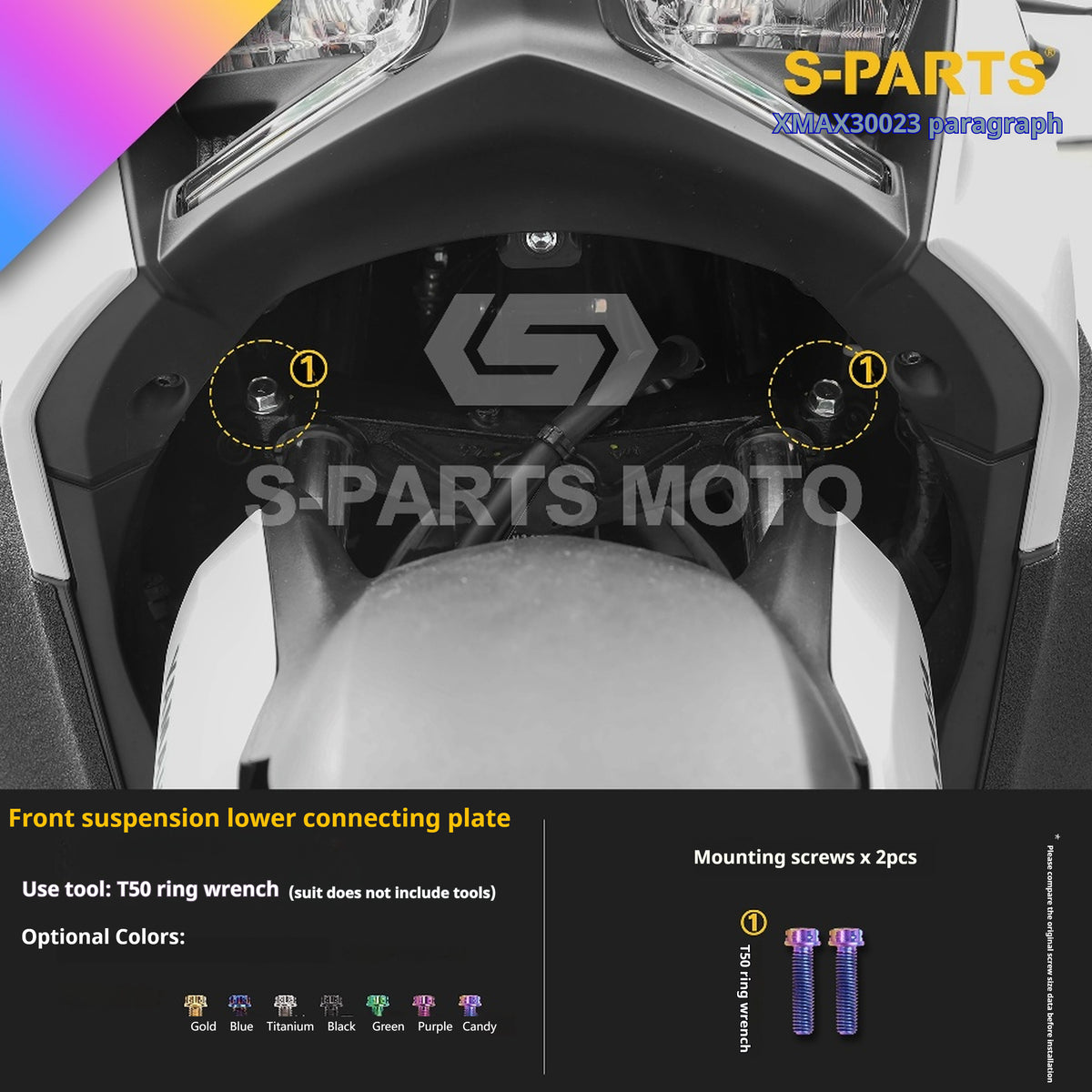 SPARTS Titanium Bolt Set for 2023 XMAX300 | Yamaha Motorcycle Titanium Bolt Upgrade