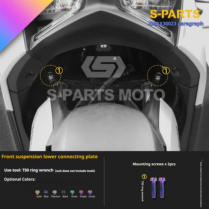 SPARTS Titanium Bolt Set for 2023 XMAX300 | Yamaha Motorcycle Titanium Bolt Upgrade
