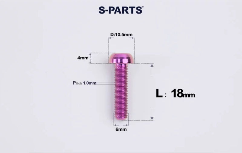 SPARTS M6×8–35mm Titanium Button Head Bolts for Bicycle Brake Calipers