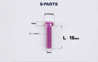 SPARTS M6×8–35mm Titanium Button Head Bolts for Bicycle Brake Calipers
