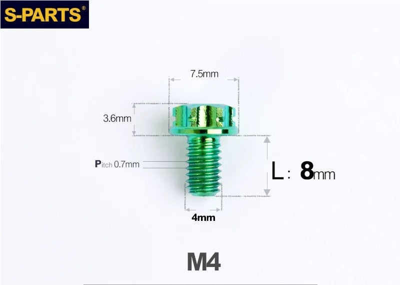 SPARTS M4 ×6 –50mm Titanium Torx Flange Head Bolts