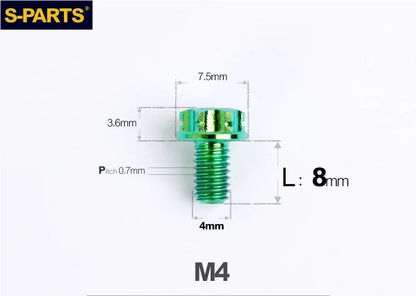 SPARTS M4 ×6 –50mm Titanium Torx Flange Head Bolts