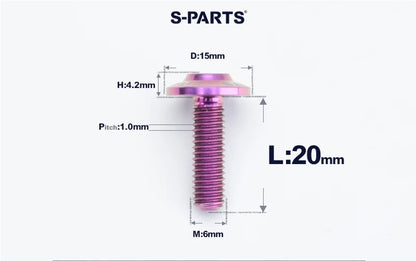 SPARTS M6×8–45mm D15 Titanium Button Head Bolts for Motorcycles