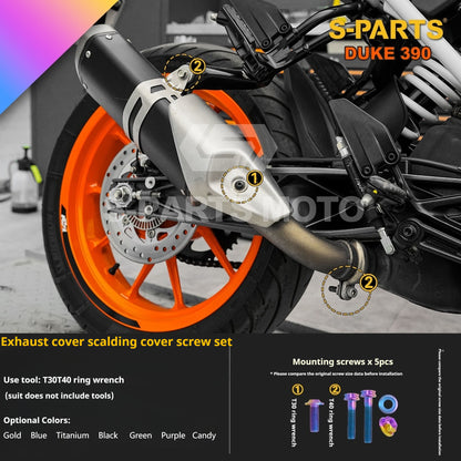 SPARTS KTM Duke 390 Full Bike Titanium Bolt Kit | Premium TC4 Motorcycle Fasteners