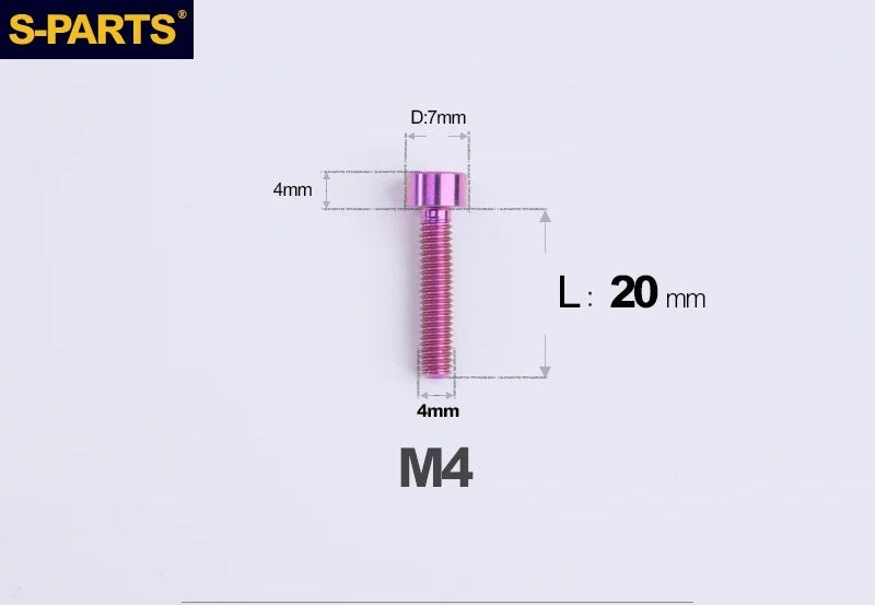 SPARTS Titanium Socket Head Bolts M4x6–25mm for Motorcycles