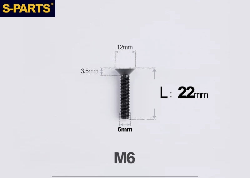 SPARTS M6×10–65mm Titanium Torx Countersunk Bolts for Motorcycle Frames