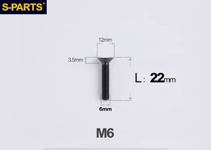 SPARTS M6×10–65mm Titanium Torx Countersunk Bolts for Motorcycle Frames