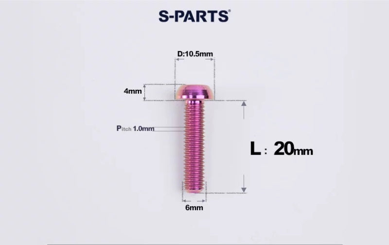 SPARTS M6×8–35mm Titanium Button Head Bolts for Bicycle Brake Calipers