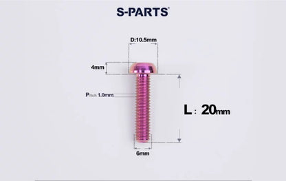 SPARTS M6×8–35mm Titanium Button Head Bolts for Bicycle Brake Calipers