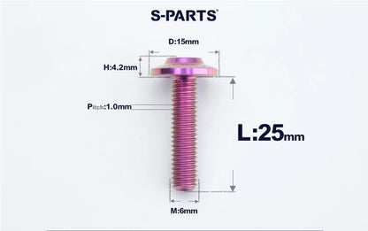 SPARTS M6×8–45mm D15 Titanium Button Head Bolts for Motorcycles