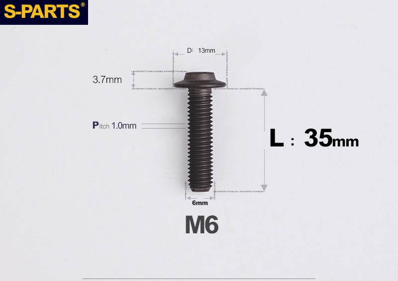 SPARTS A3 M6 D13 Titanium Button Head Bolts for Motorcycle Upgrades