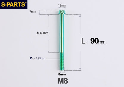SPARTS M8 A3 Titanium Bolts TC4 Standard Head Fasteners