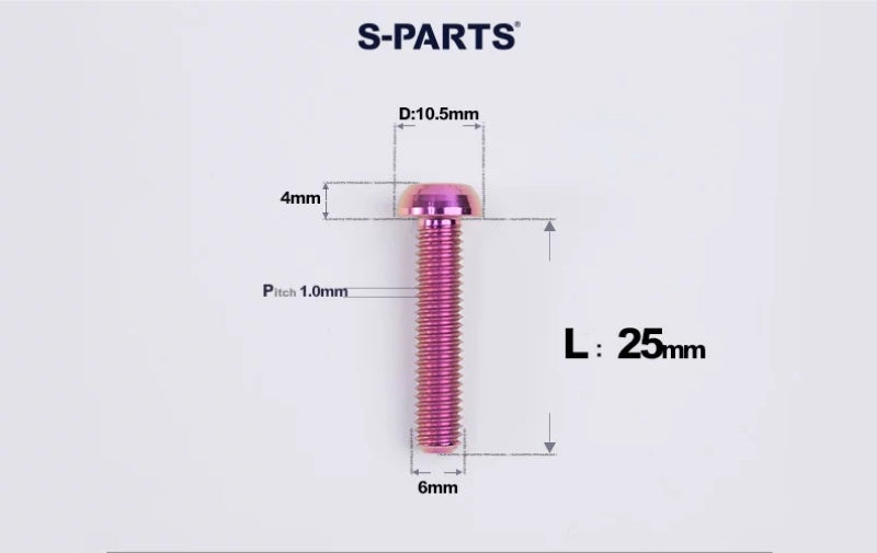 SPARTS M6×8–35mm Titanium Button Head Bolts for Bicycle Brake Calipers