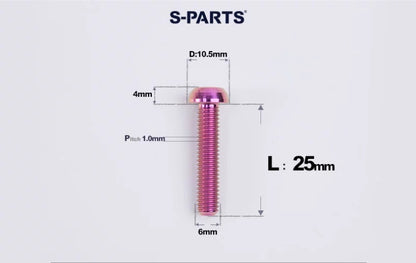 SPARTS M6×8–35mm Titanium Button Head Bolts for Bicycle Brake Calipers