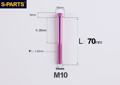 SPARTS M10 L12-120mm P1.25 A3 Series Standard Head Titanium Bolt |  Motorcycle  Upgrade