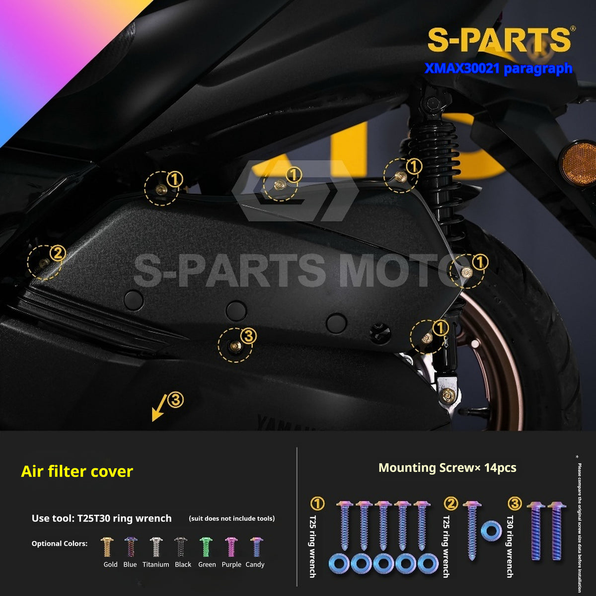 SPARTS Titanium Bolt Kit for 2021 Yamaha XMAX 300 Motorcycle Upgrade