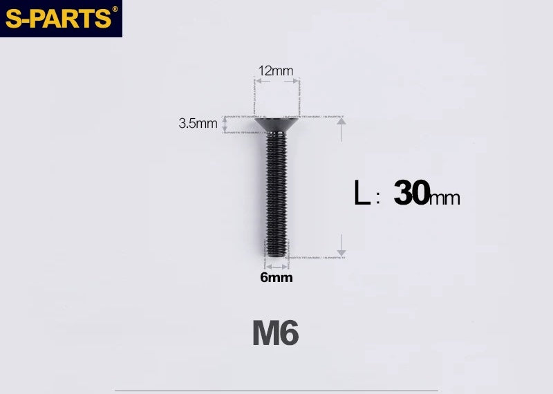 SPARTS M6×10–65mm Titanium Torx Countersunk Bolts for Motorcycle Frames
