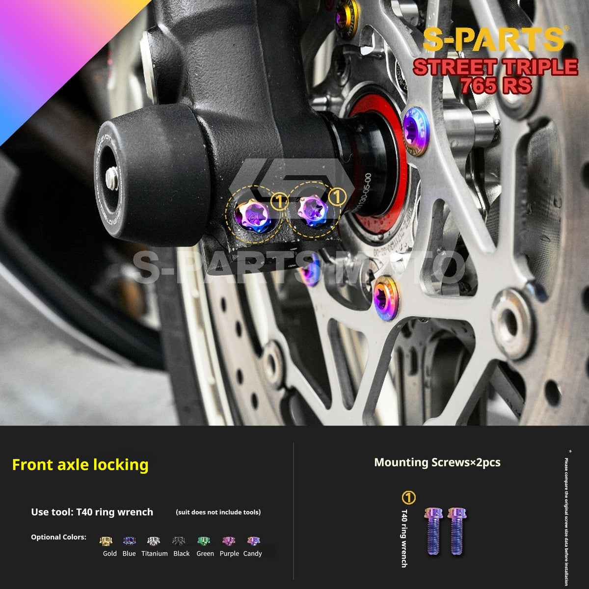 SPARTS Titanium Screw Set for Triumph Street Triple RS –CNC Titanium Upgrade Kit