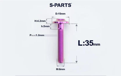 SPARTS M6×8–45mm D15 Titanium Button Head Bolts for Motorcycles