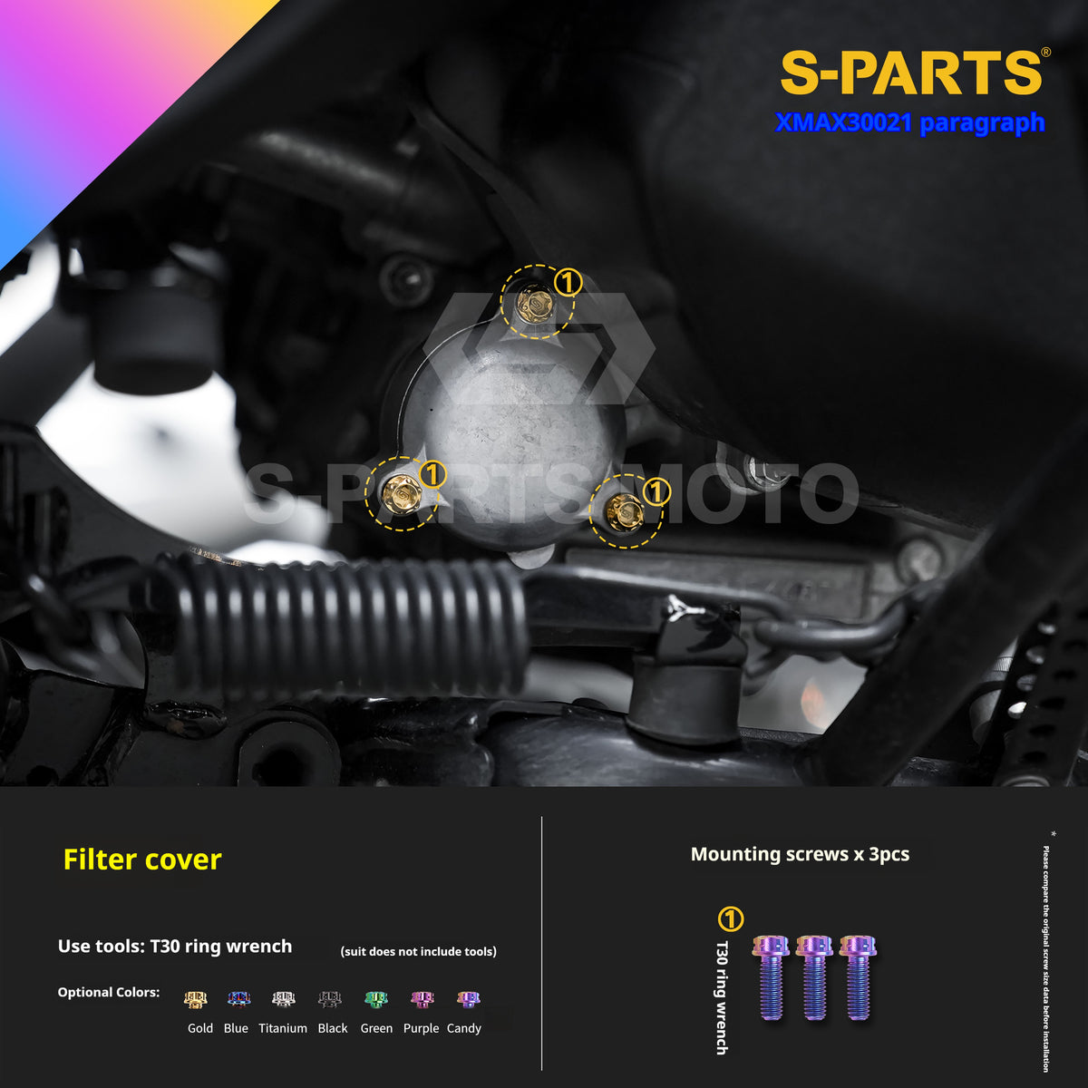 SPARTS Titanium Bolt Kit for 2021 Yamaha XMAX 300 Motorcycle Upgrade