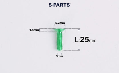 SPARTS Series M3 L6-30 Countersunk Titanium Bolt for motocycle