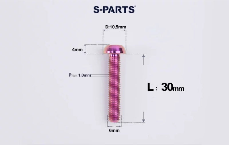 SPARTS M6×8–35mm Titanium Button Head Bolts for Bicycle Brake Calipers