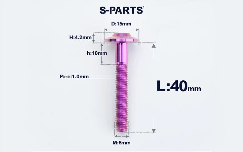 SPARTS M6×8–45mm D15 Titanium Button Head Bolts for Motorcycles