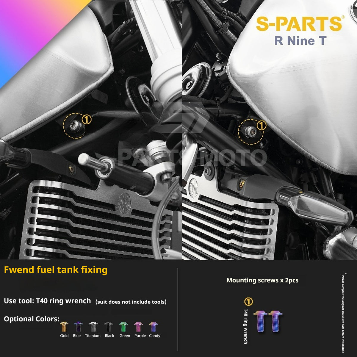 SPARTS BMW RnineT Titanium Alloy Motorcycle Bolt Upgrade Kit
