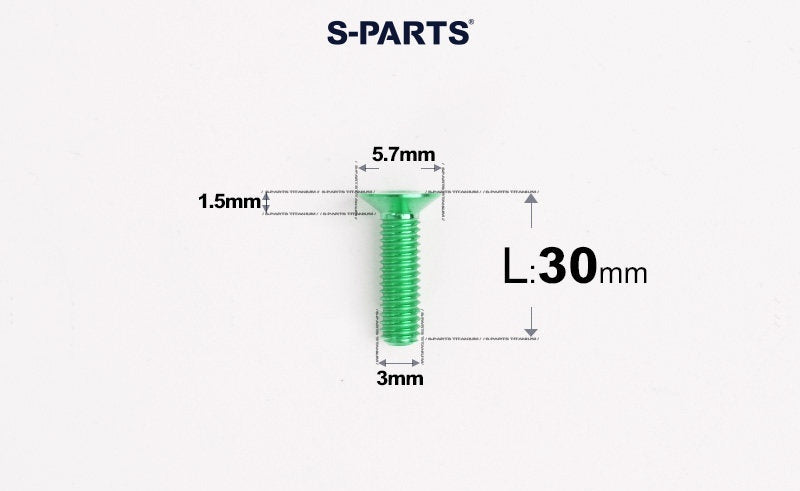 SPARTS Series M3 L6-30 Countersunk Titanium Bolt for motocycle