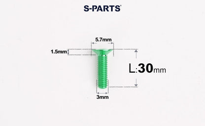 SPARTS Series M3 L6-30 Countersunk Titanium Bolt for motocycle