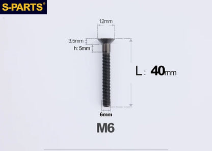 SPARTS M6×10–65mm Titanium Torx Countersunk Bolts for Motorcycle Frames