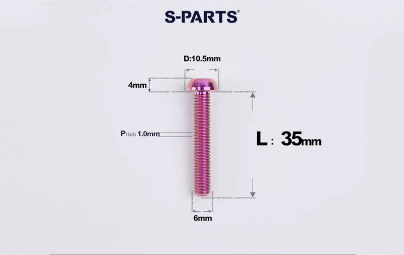 SPARTS M6×8–35mm Titanium Button Head Bolts for Bicycle Brake Calipers