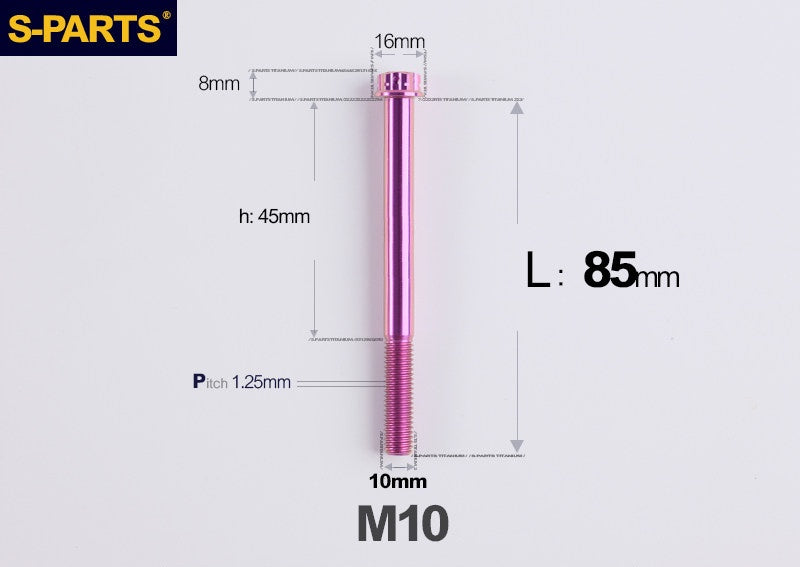 SPARTS M10 L12-120mm P1.25 A3 Series Standard Head Titanium Bolt |  Motorcycle  Upgrade