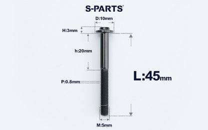 SPARTS A3 M5×L6-50 D10 Titanium Button Head Bolt for Motorcycle & Bicycle Lightweight Custom Fasteners