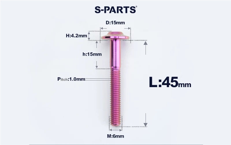SPARTS M6×8–45mm D15 Titanium Button Head Bolts for Motorcycles