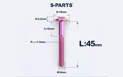 SPARTS M6×8–45mm D15 Titanium Button Head Bolts for Motorcycles