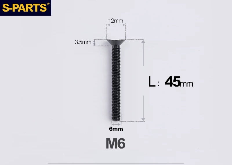 SPARTS M6×10–65mm Titanium Torx Countersunk Bolts for Motorcycle Frames