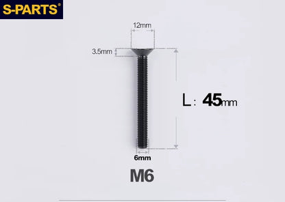 SPARTS M6×10–65mm Titanium Torx Countersunk Bolts for Motorcycle Frames