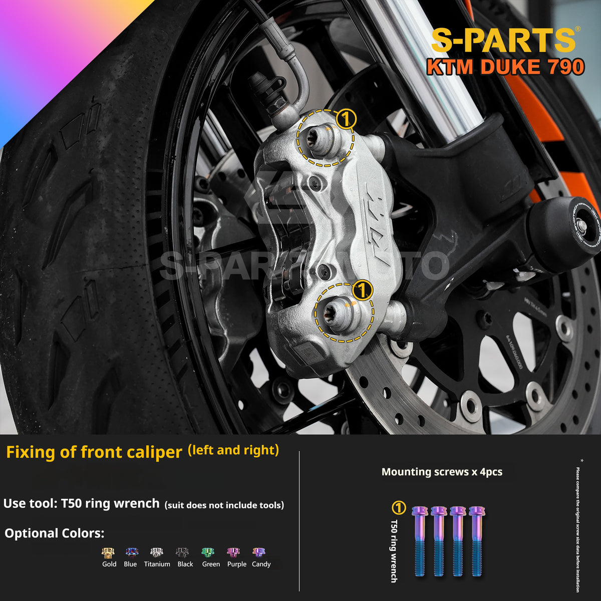 SPARTS TC4 Titanium Bolt Kit Compatible with KTM DUKE 790 – Full Motorcycle Fastener Upgrade
