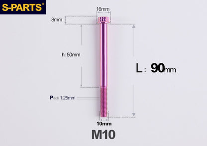 SPARTS M10 L12-120mm P1.25 A3 Series Standard Head Titanium Bolt |  Motorcycle  Upgrade