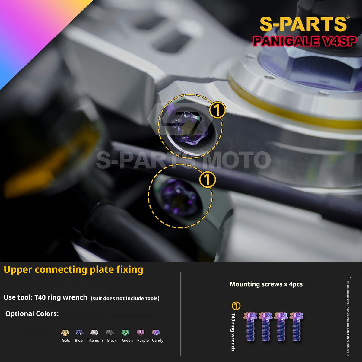 SPARTS TC4 Titanium Bolt Kit for Ducati Panigale V4SP Motorcycle