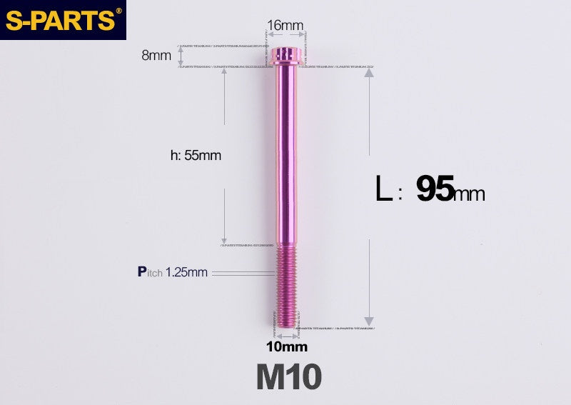 SPARTS M10 L12-120mm P1.25 A3 Series Standard Head Titanium Bolt |  Motorcycle  Upgrade