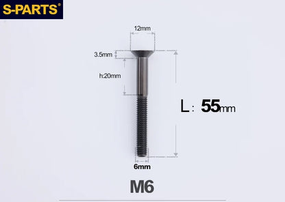 SPARTS M6×10–65mm Titanium Torx Countersunk Bolts for Motorcycle Frames