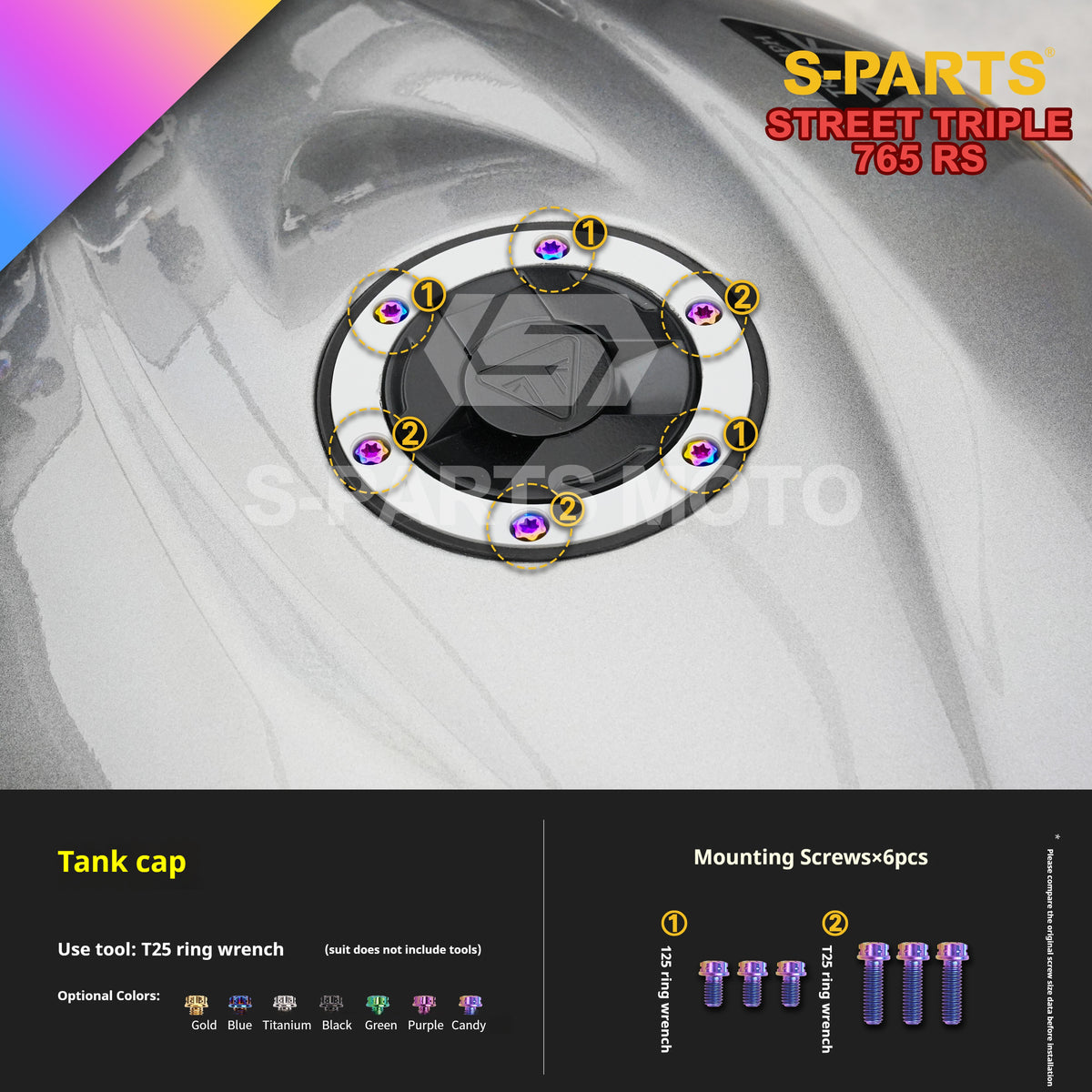 SPARTS Titanium Screw Set for Triumph Street Triple RS –CNC Titanium Upgrade Kit