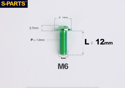 SPARTS A3 M6 D13 Titanium Button Head Bolts for Motorcycle Upgrades